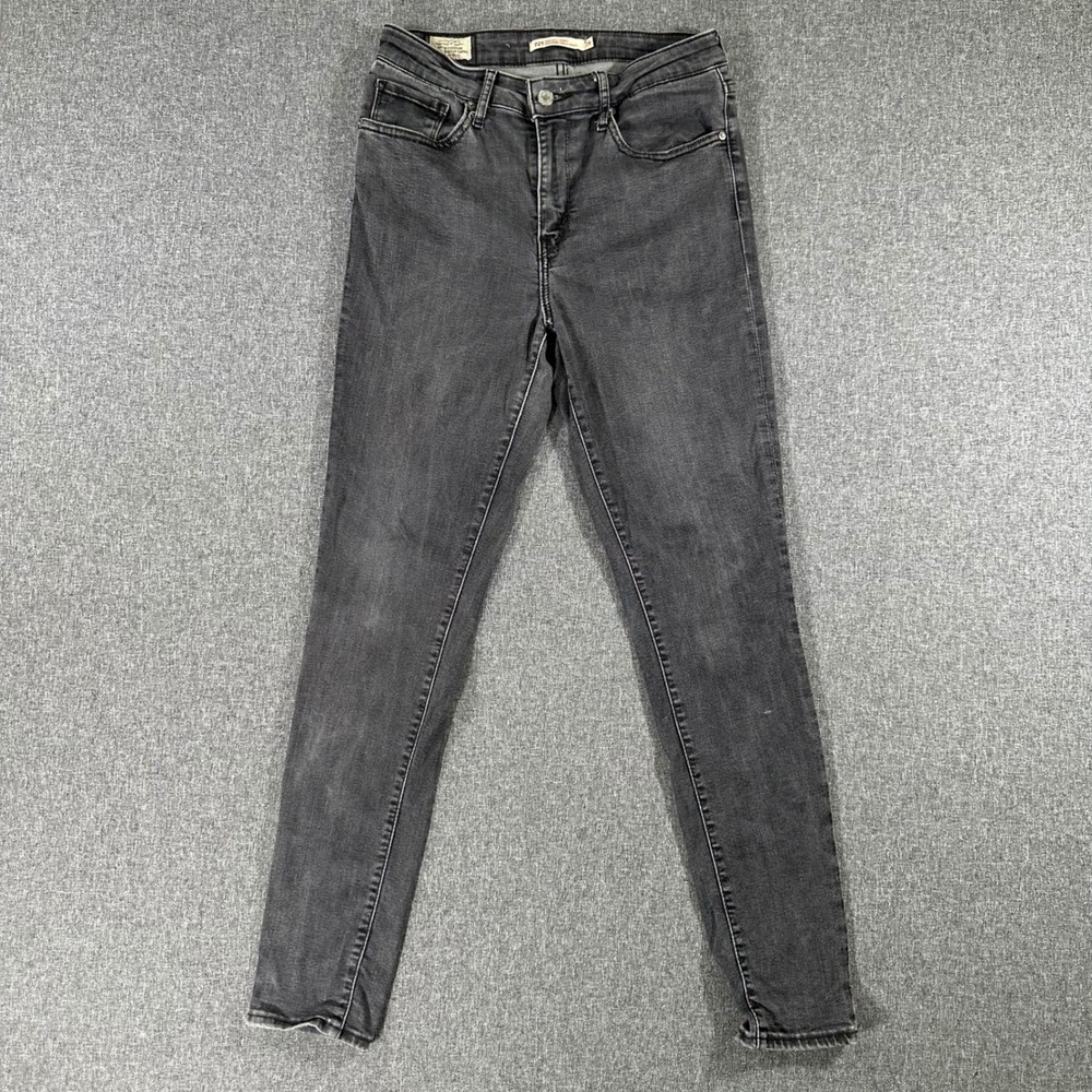 Levis 721 High Rise Skinny Jeans 28x30 Gray Washed Slim Fit Stretch Denim Womens